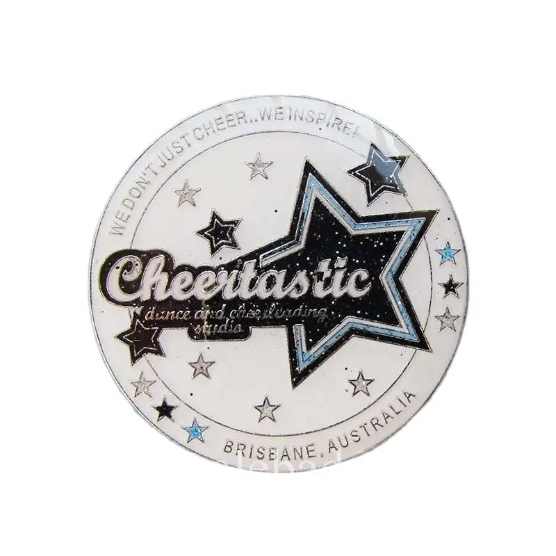 

Индивидуальные блестящие эпоксидные лацканы с эмалированным покрытием и звездным логотипом без минимального заказа