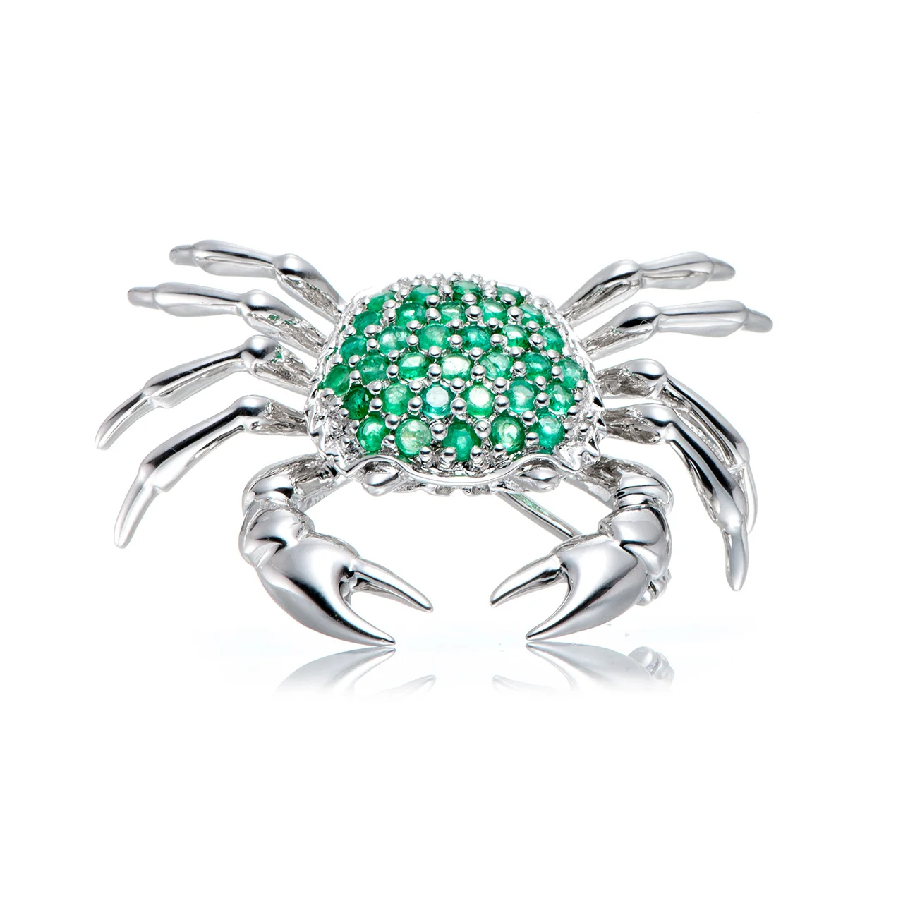 

emerald Rhodium Over Sterling Silver Brooch. gifts for women Natural choker necklace 925 sterling silver solid 925 sterling