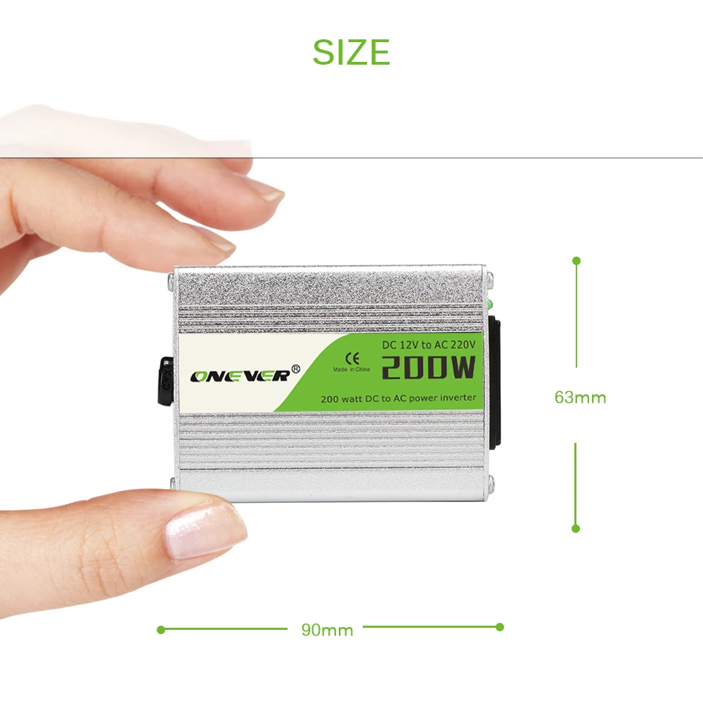 1 шт. автомобильный преобразователь напряжения 200 Вт модифицированная
