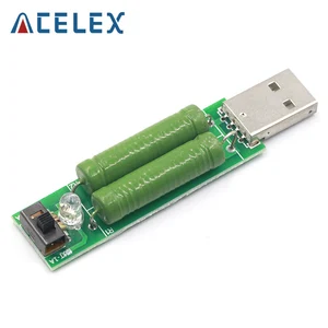 Мини-резистор разрядной нагрузки USB 2A1A с переключателем 1A зеленый светодиод, 2A красный светодиод