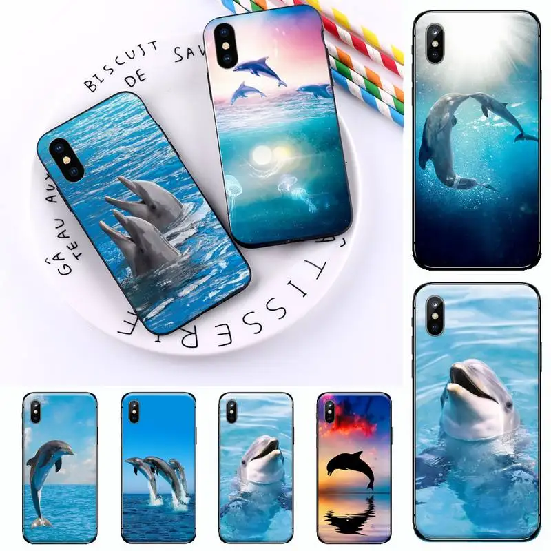 

Dolphin Ocean cute animal Phone Case For iphone 12 11 13 7 8 6 s plus x xs xr pro max mini