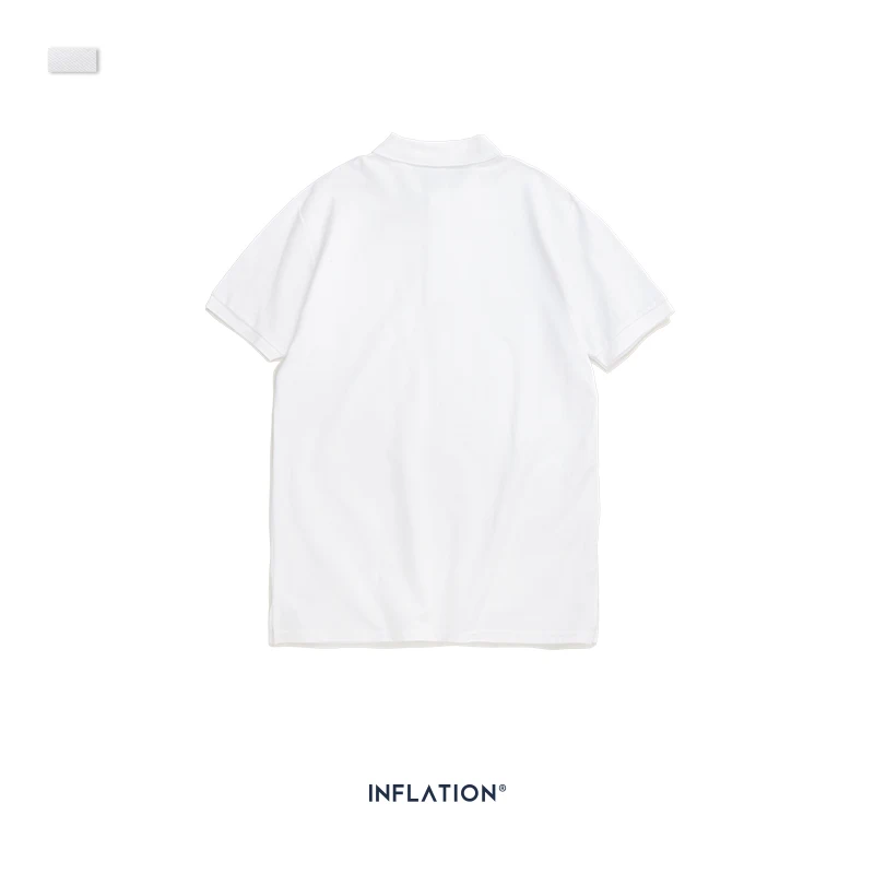 Мужская Однотонная рубашка-поло INFLATION Классическая из 100% хлопка с короткими