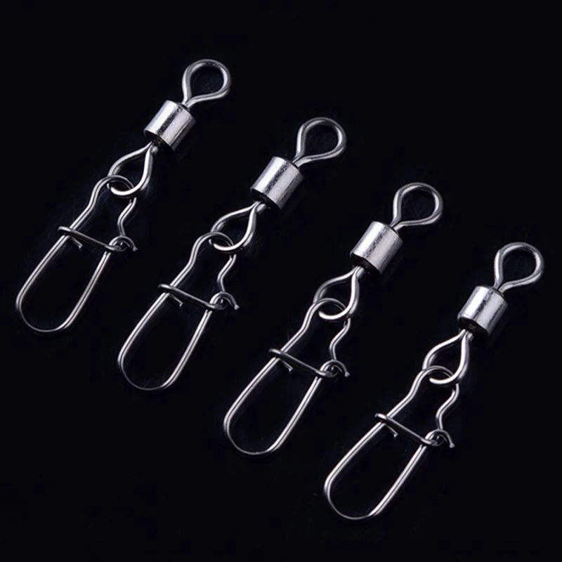 

50 PCS Fishing Connector Pin Bearing Rolling Swivel & 1 Pcs Fishing Lure 80Mm 19.5G