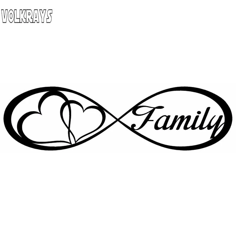 

Volkrays Fashion Car Sticker Family Love Heart Forever Symbol Accessories Reflective Waterproof Sunscreen Vinyl Decal,4cm*19cm