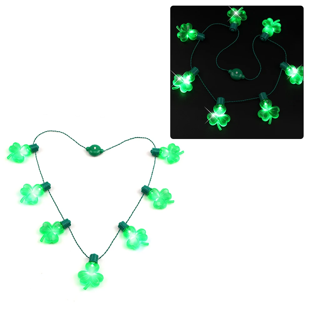 Горячие Новые мигающие огни на День Святого Патрика Трилистник линейное