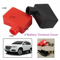 2 pc car battery pole positive and negative protection cover soft plastic flexible battery terminal insulator protective