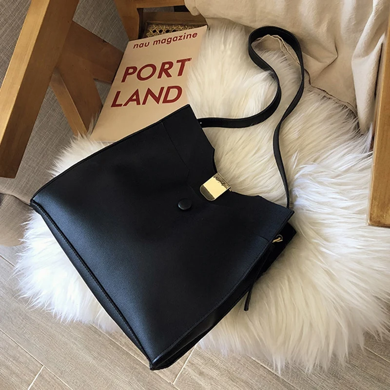 

NEW-Retro Women's Messenger Bag Fashion PU Leather Luxury Quality Shoulder Bag Large Capacity Handbag Purse