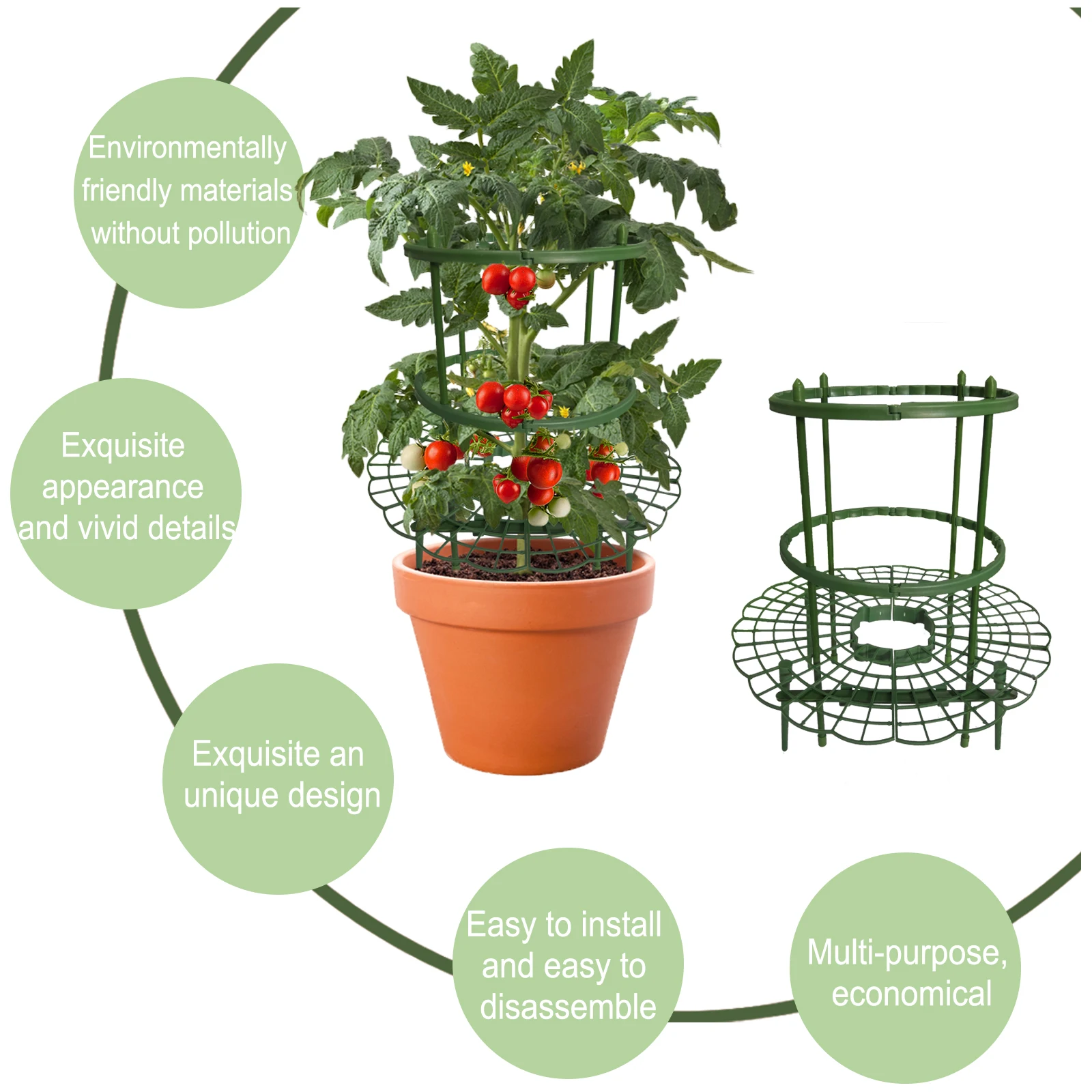 

Strawberry Stand Frame Holder Balcony Planting Rack Fruit Support Plant Flower Climbing Vine Pillar Gardening Stand