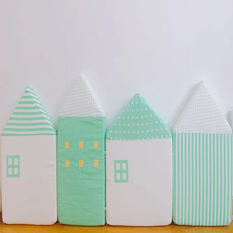 Детская кровать бампер Новорожденный Хлопок Cartoo маленький дом защита для