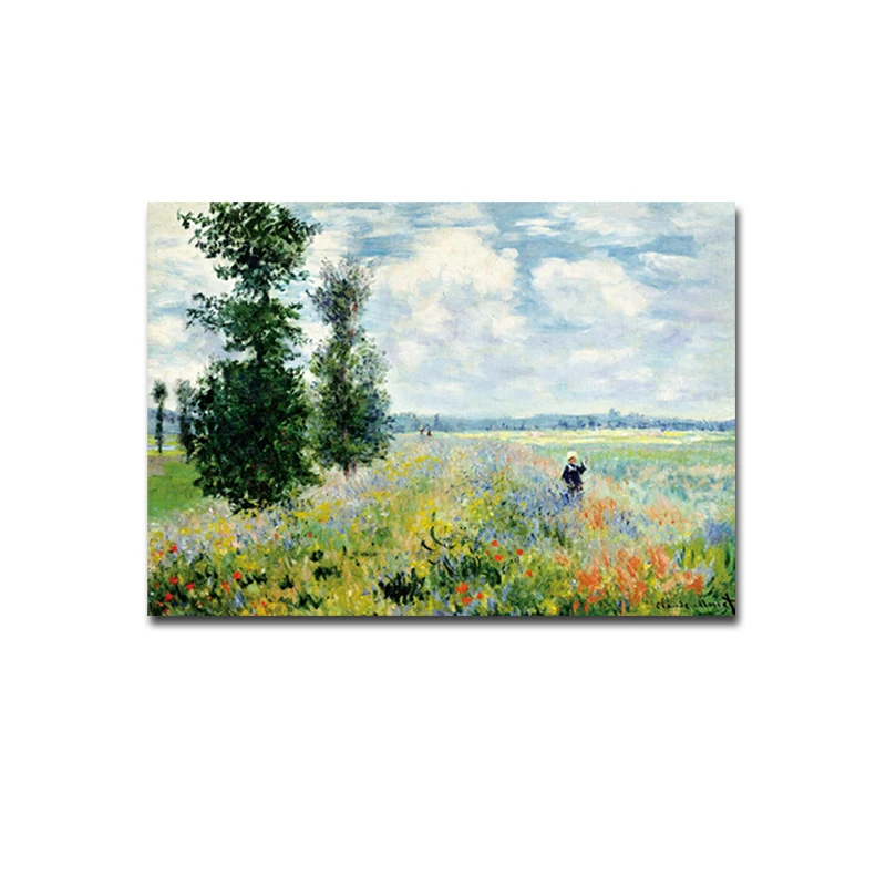 Абстрактные Маки в серебристом стиле от Клода Моне масляная живопись