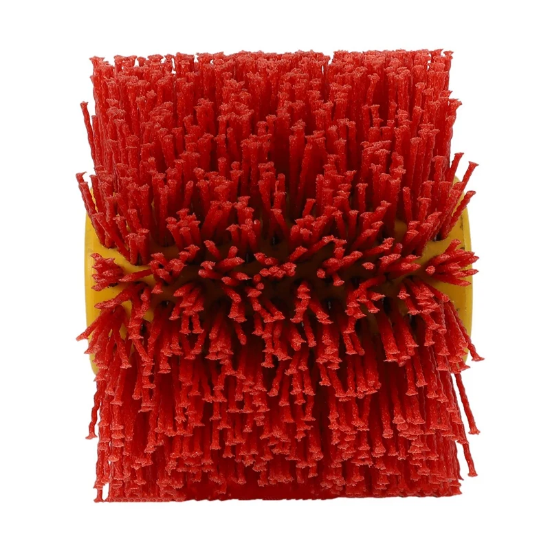 HOT-Red Abrasive Wire Drum Brushes Deburring Polishing Buffing Wheel for Furniture Wood Angle Grinder Adapter images - 6