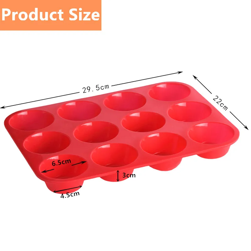 

12 Cavity Silicone Muffin Cups Silicone Baking Pan Cake Mold 12 Cups Round Silicone Mold Cake Round Chocolate Cake Pan Kitchen