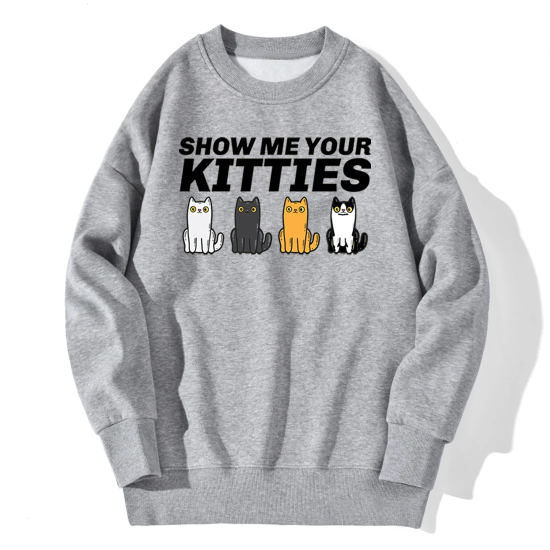 

Show Me Your Kitties Sweatshirt For Mens Hip Hop Casual Hoodie Vintage Hipster Tops Man's Clothing Retro Winter Supoleron Hombre