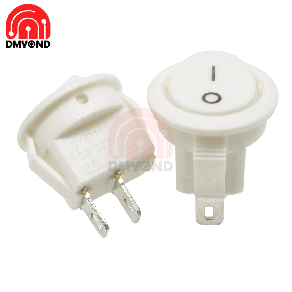 10 шт. маленький круглый 2 Pin 3 файла с светильник 3A/250V 6A/125V AC кулисный переключатель