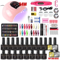 54w nail lamp set for manicure set with 1812 pcs gel polish nail drill machine nail cutter tool set for nail art gel varnishes