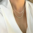 Женское колье из серебра 925 пробы, с блестящей цепочкой до ключиц