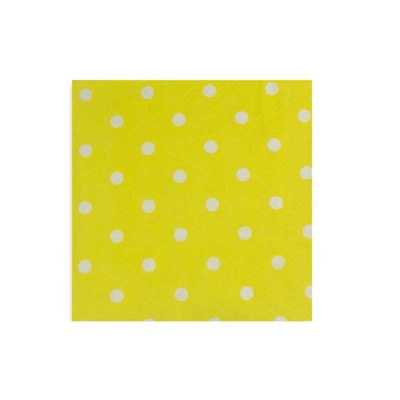 Yellow set 120 шт одноразовые 2PLY бумажные салфетки для вечеринок дизайн в горошек винтажные салфетки на свадьбу День рождения для украшения Поставки 33X33 см - Цвет: Yellow set