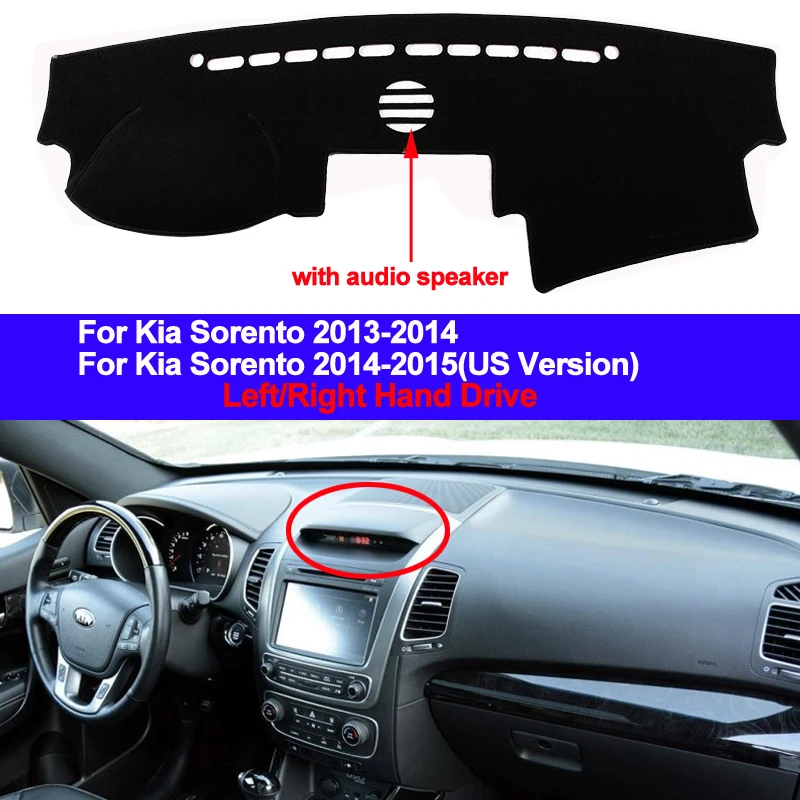 

Car Auto Inner Dashboard Cover Dash Mat Cape Carpet Dashmat Pad Cushion 2 Layers For Kia Sorento 2013 2014 LHD RHD