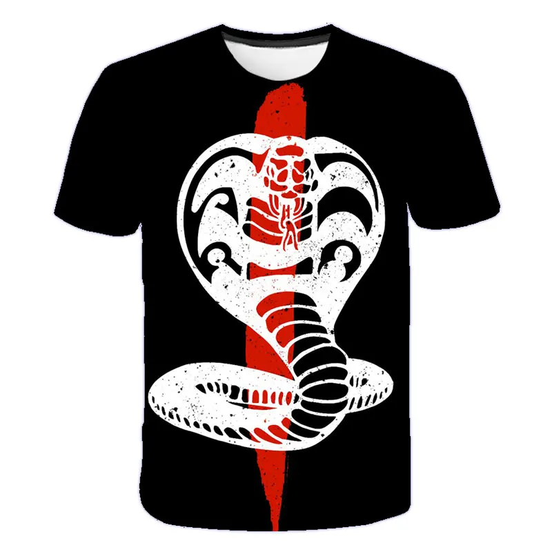 

Cool Cobra Kai T Shirt Kids Boys Clothes Forest Venomous Snake Short Sleeve Summer Tops Tees 3d Print Funny T-shirt Streetwear