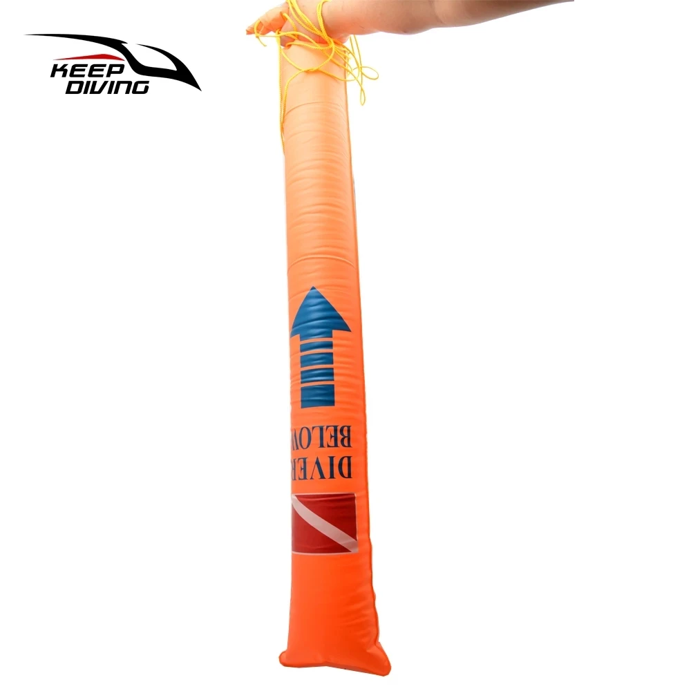 

1.4M Mini PVC Scuba Diving Signal Tube Foldable Inflatable Safety Sausage Surface Buoy (SMB) Diver Below