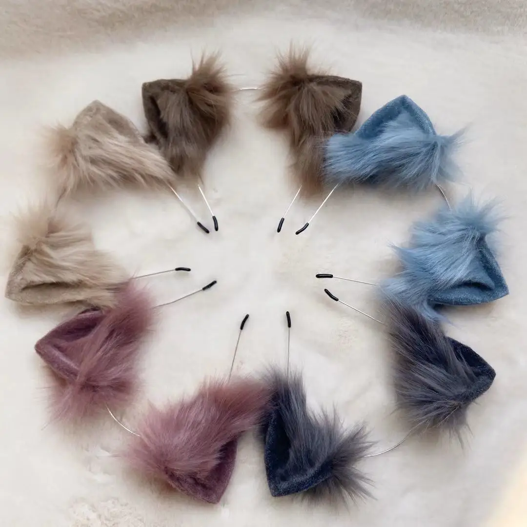 

New Five-color kitten Anime Beast Ear Beast Tail Wolf Ear Cat Ear Fox Ear Headband Custom COSPLAY