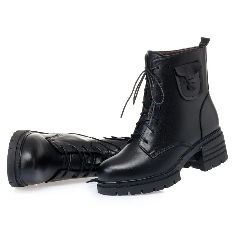 

Женские теплые зимние сапоги из натуральной кожи, на толстой подошве, большие размеры, ZZ168, новинка 2021