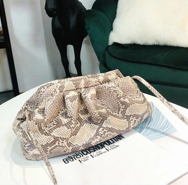 Snake Khaki Высокое качество, простая модная сумка-хобо из искусственной кожи, Женский Повседневный клатч, сумка-конверт, сумка через плечо, женская сумка, сумка - Color: Snake Khaki