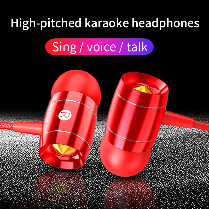 

3.5mm Wired Headset Metal Earphones With Mic Headset Headphone Built-in Microphone In Ear Wired Earphone For Samsung