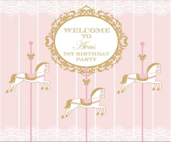 

custom carrosel birthday party baby child photo background photography backdrops quality vinyl