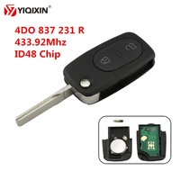 yiqixin 433 92mhz 2 button folding flip remote car key with id48 transponder chip for audi a2 a3 a4 a6 a8 tt rs4 4do 837 231 r