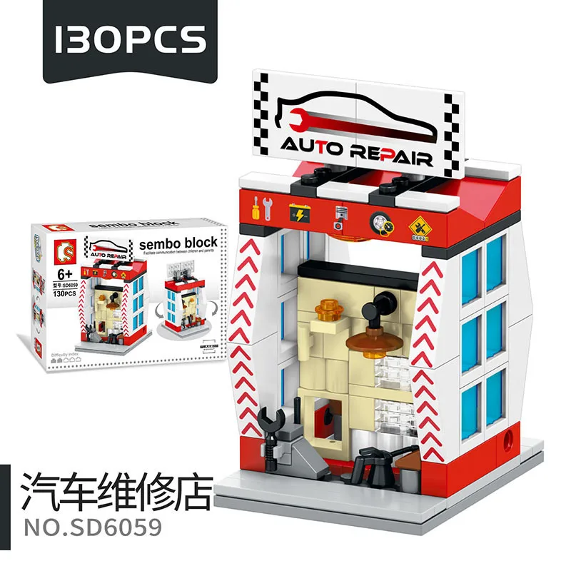 SD6059 Without Box SEMBO City Walking Street View beauty Аптека Магазин здания блоки Развивающие игрушки для детей подарок - Цвет: SD6059 Without Box