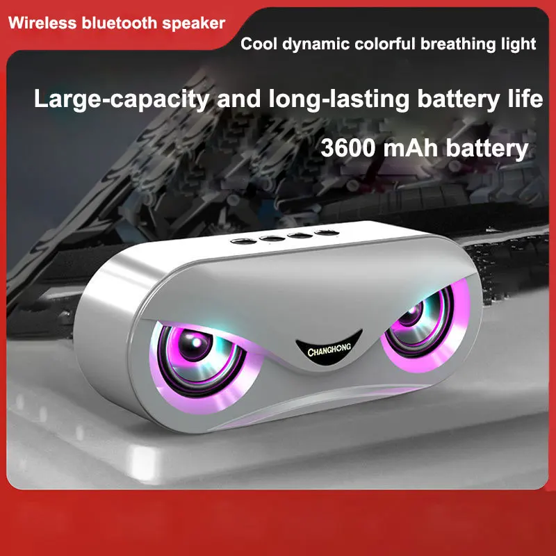 

Wireless bluetooth speaker Large capacity battery Bass Cannon TWS LED Light Colorful Mini Audio FM Card U disk Bluetooth Speaker