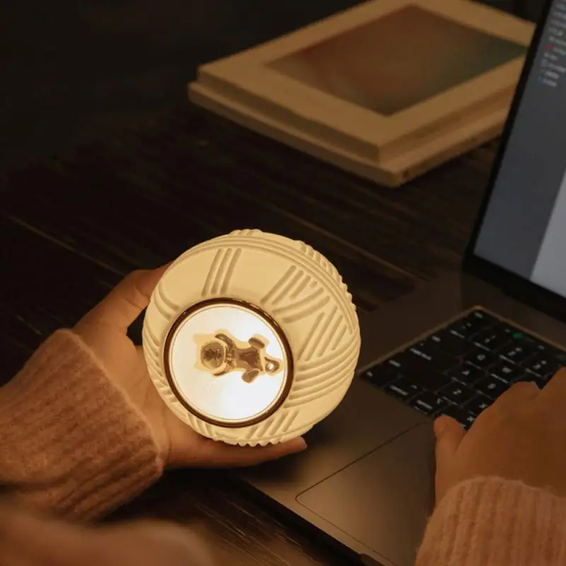 

Creative USB Charging Cat Line Ball Music Silicone Night Light Bedroom Bedside Sleeping Eye Care Nursing Night Light Comfortable