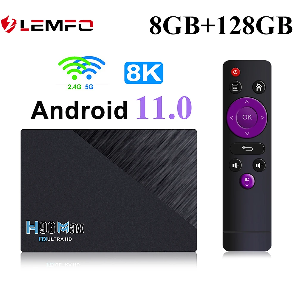 H96 MAX Смарт ТВ приставка Android 11 RK3566 8 Гб Оперативная память 128 Встроенная 8K Google Play
