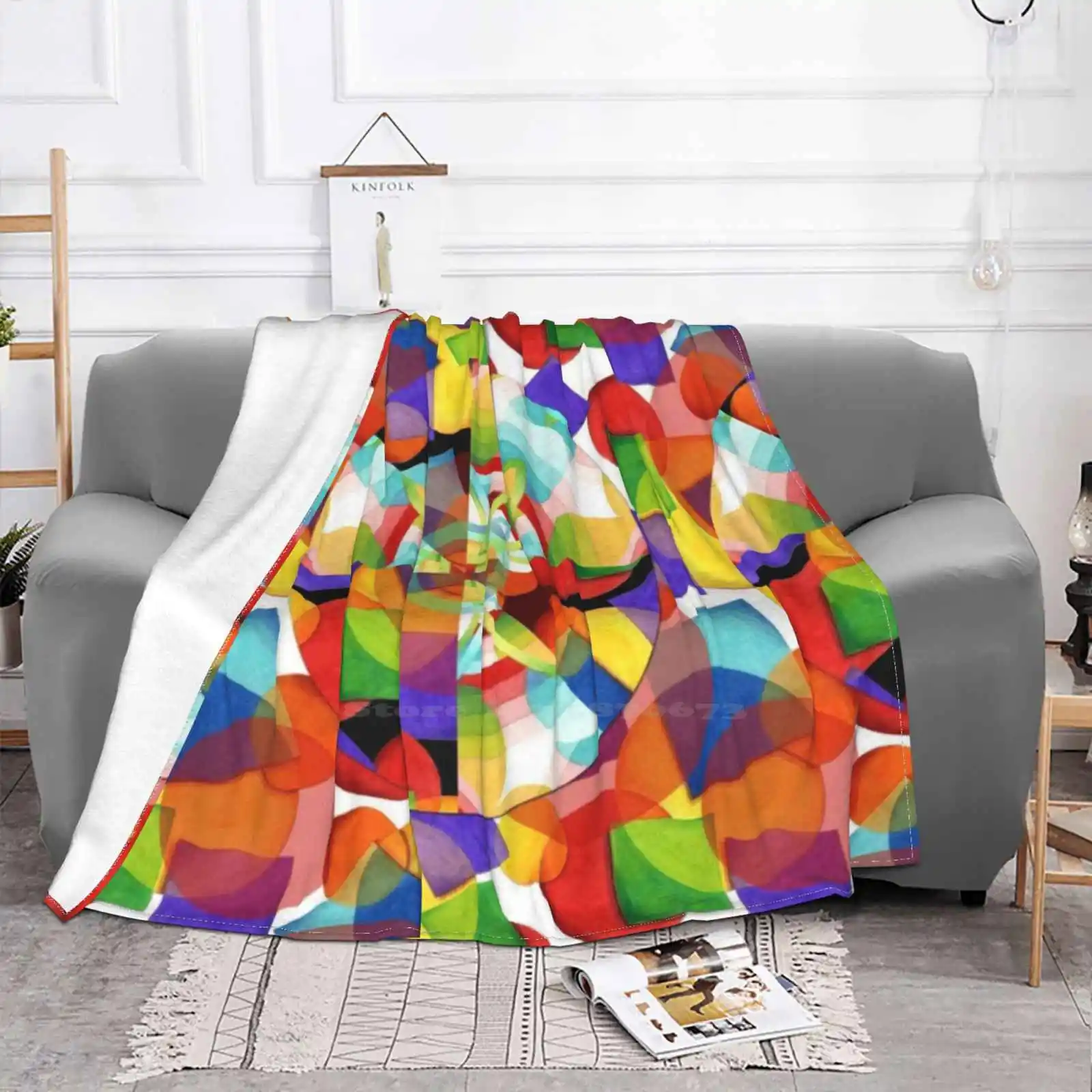 Призматический Омбре Креативный дизайн удобное теплое фланелевое одеяло DIY