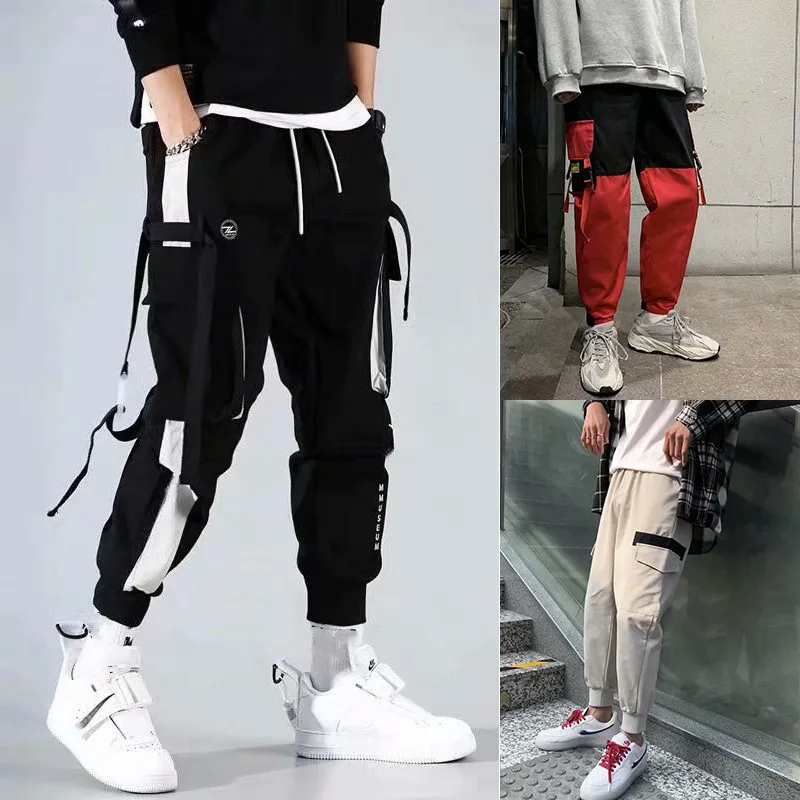 

2021 Fashion Streetwear Harajuku New Men's Cargo Pants Casual Mens Pants Hip-Hop Jogging Sports Pure Cotton Men's Long Trousers