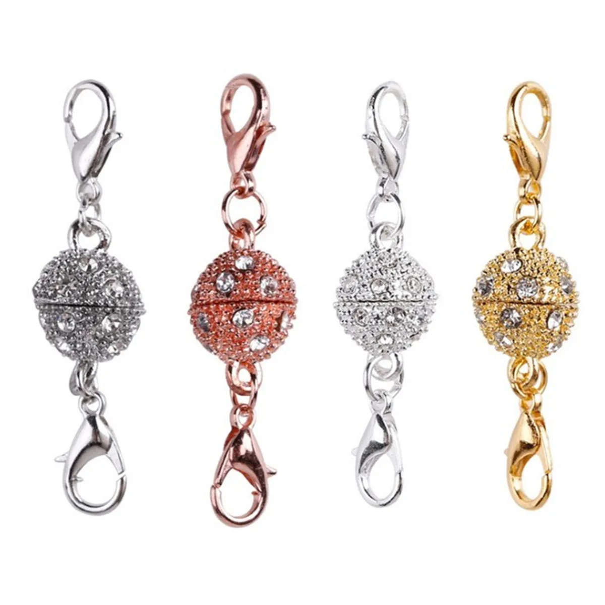 

1Pcs Magnetic Lobster Clasps Hooks For Jewelry Making Rhinestone Ball Two Part