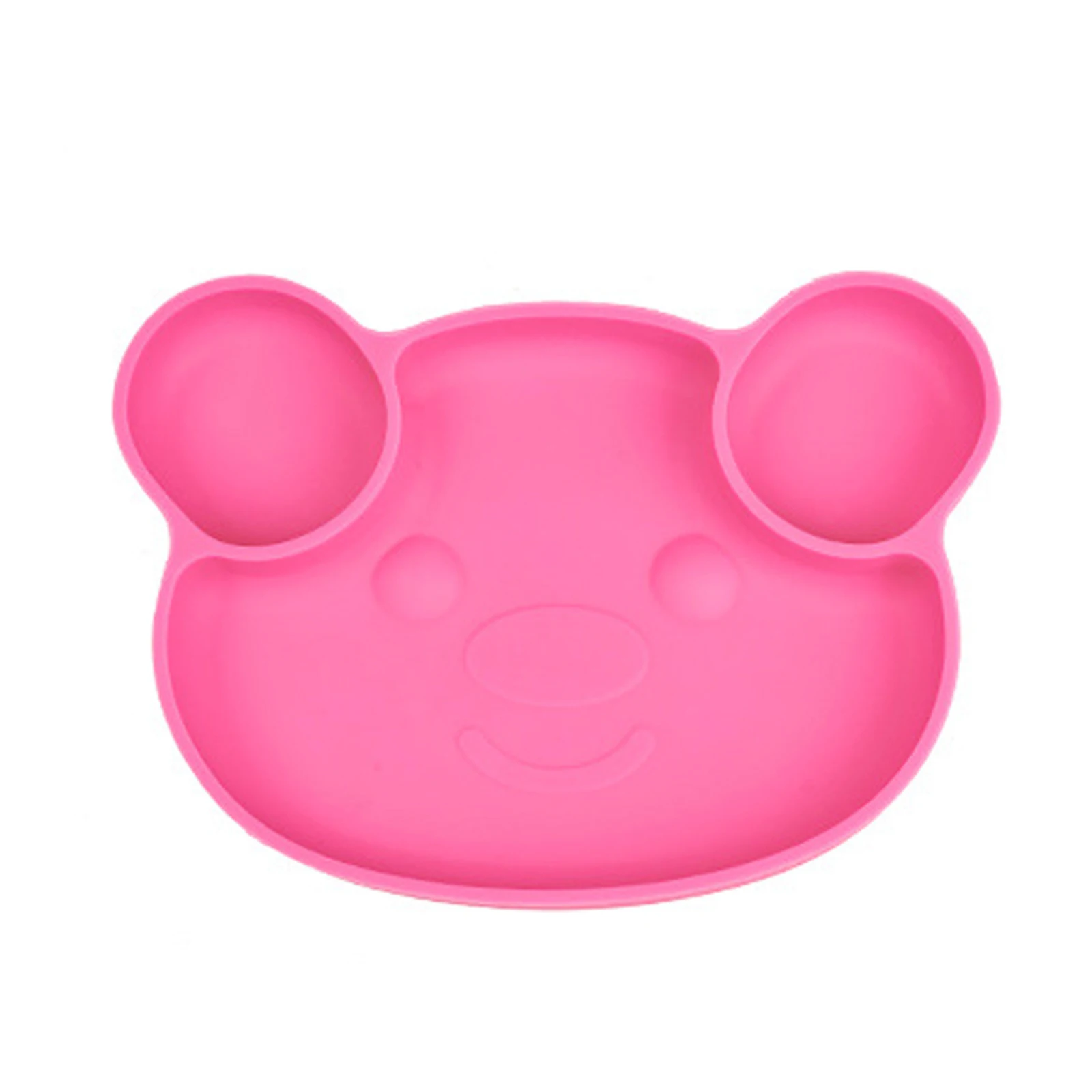 Детская обеденная тарелка с 3 ячейками в форме медведя миска для еды силиконовая