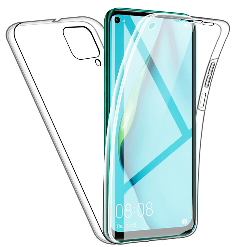 Мягкий чехол с полным покрытием 360 градусов для Huawei P30 P20 P10 P40 Pro Lite двухсторонний