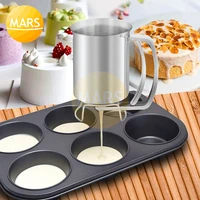 900ml baby castella batter dispensers%c2%a0pancakes cookie cake muffin batter separator flour paste funnel baking tools