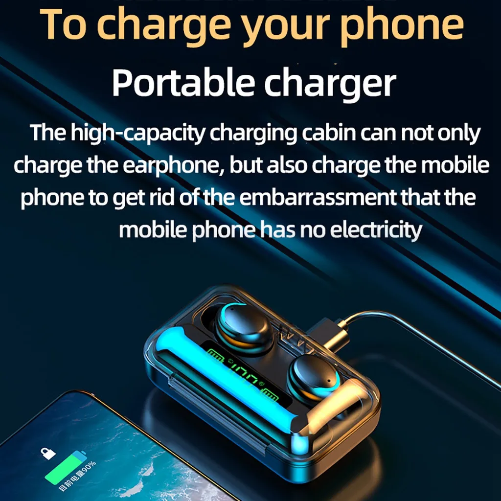 Bluetooth V5.0 Наушники Беспроводные сенсорные наушники с отпечатком пальца со