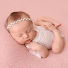 Милый кружевной комбинезон с цветочным рисунком для новорожденных; Комбинезон; Одежда для фотосессии; Цвет черный, белый; Фоновый реквизит для фотосессии