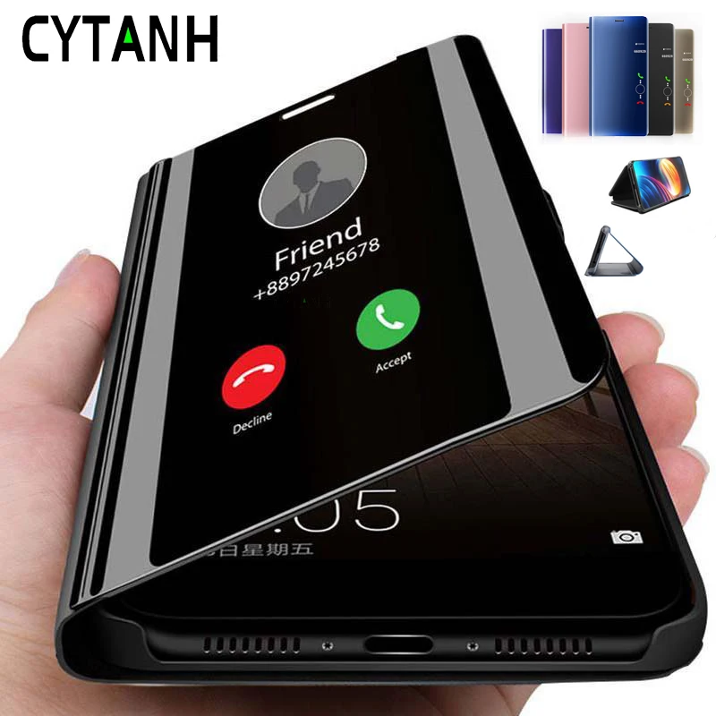 Smart Mirror Flip Phone Case For Xiaomi Mi A2 Lite Pocophone F1 8 6X Mix 2 3 Redmi Note 5 5A Prime 6 Pro S2 6A