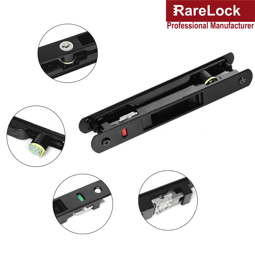 Rarelock раздвижные двери замок с зелеными красными наконечниками для окна спальни DIY безопасности дома аппаратные замки MMS228 ee