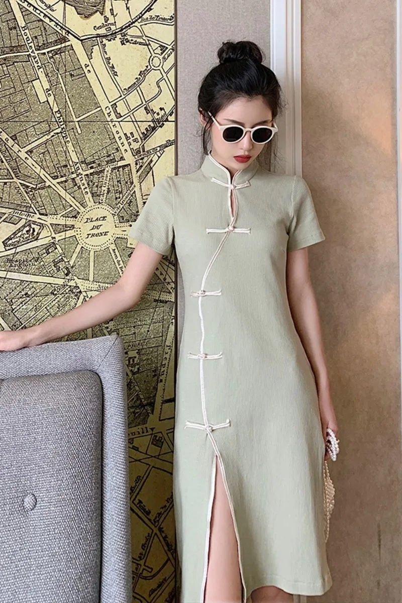 Китайское женское платье с пайетками cheongsam qipao vestidos fiesta de noche cheongsam белье воротник Мандарин наклонная вилка qi pao