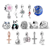 gift mother owl and baby owl charm fit original pan charms bracelets beads for jewelry making women berloque