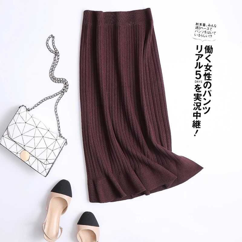 

Korean Fashion Skirts Womens Office Lady Black High Waist Bodycon Skirt Elegant Woman Trumpet/Mermaid Skirts Midi Pencil Skirts