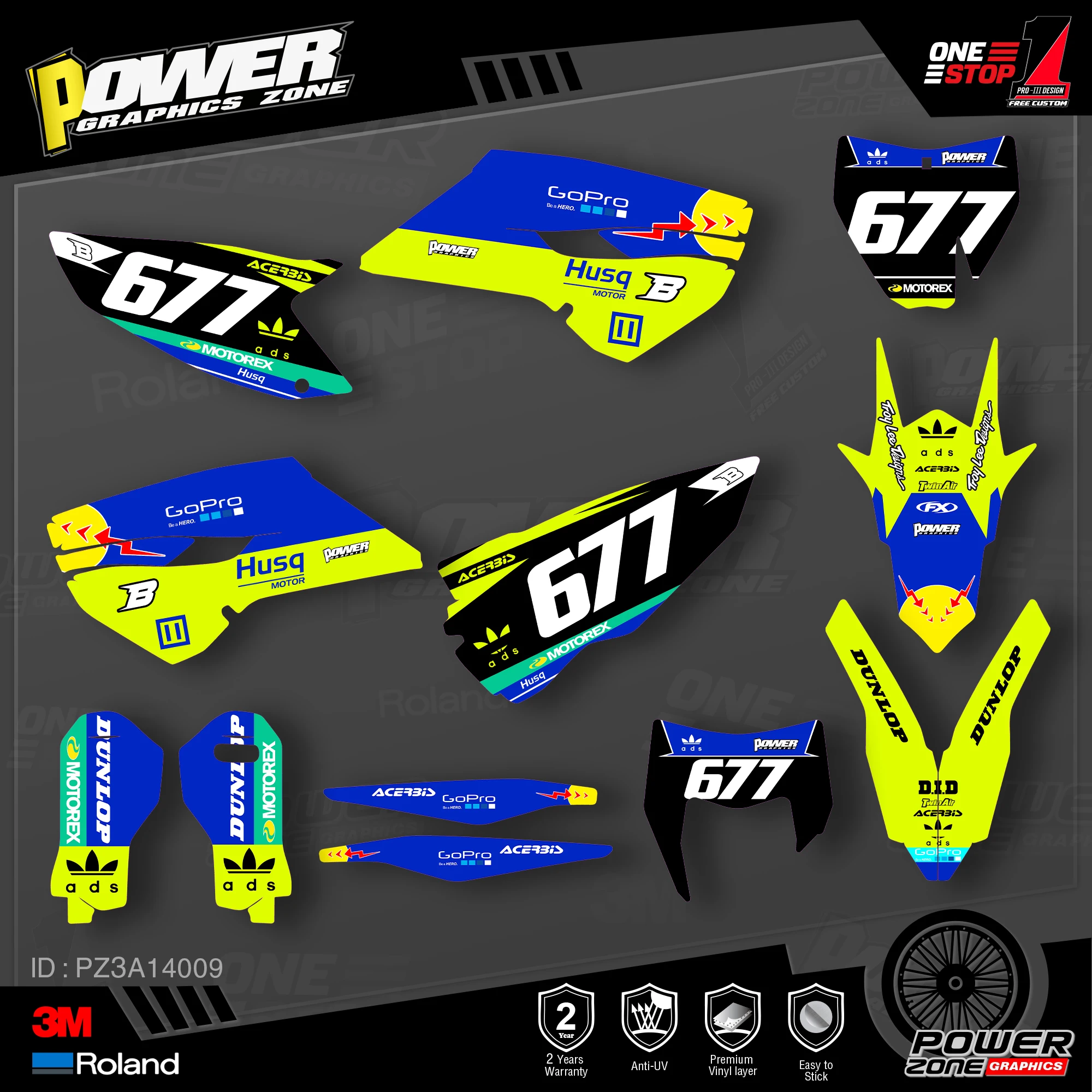 Персонализированные графические наклейки PowerZone Team 3M стикеры s Kit для Husqvarna 2014 15 TC FC