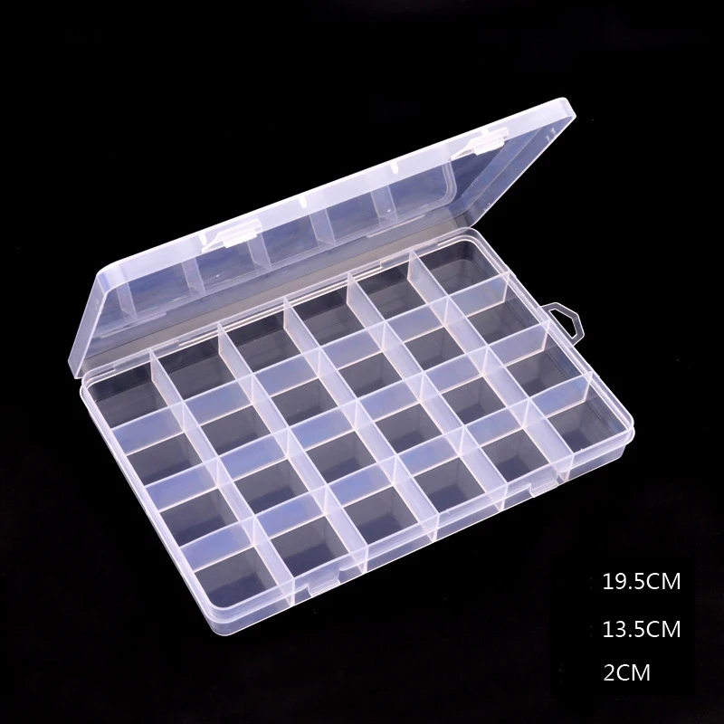 28 Grids Clear Nail Art Tools Storage Box Plastic Holder For Jewelry Rings Earring Rhinestone Diamond Painting Organizer Display | Красота и