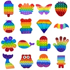 Радужная Алмазная пузырьковая игрушка-антистресс, игрушка-антистресс для особых потребностей, сжимаемая игрушка-антистресс